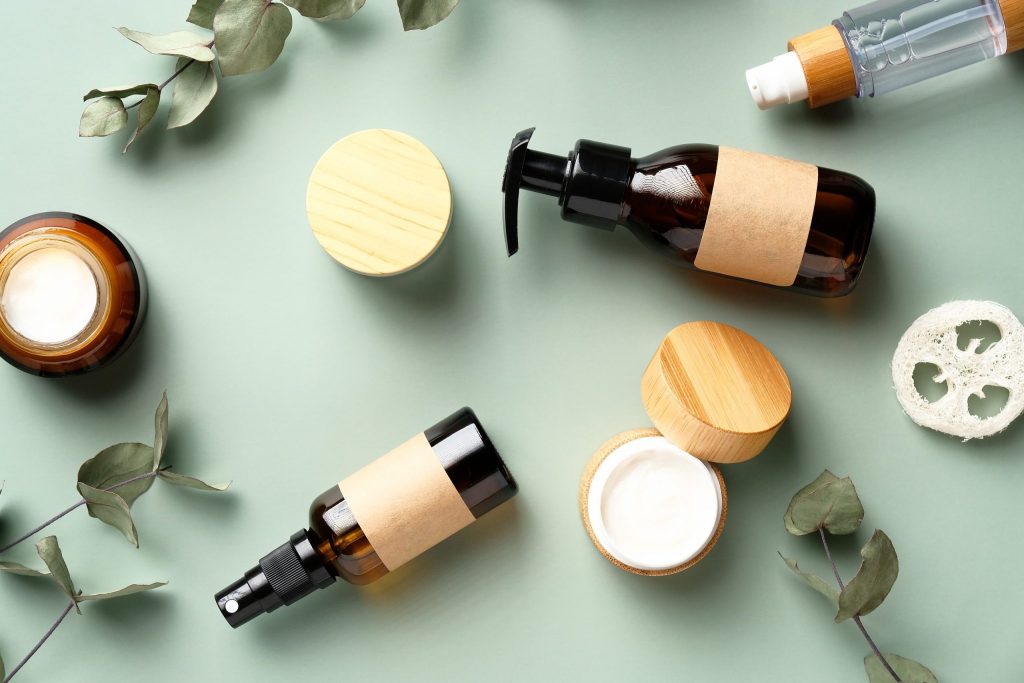 cosmetics finished products natural background