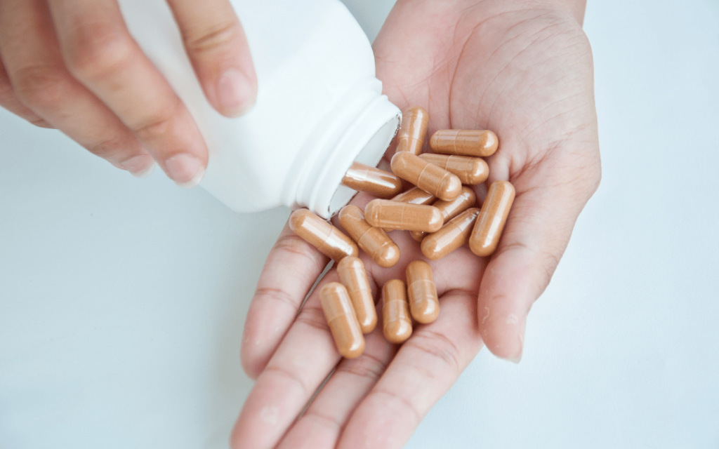 food supplement in a hand